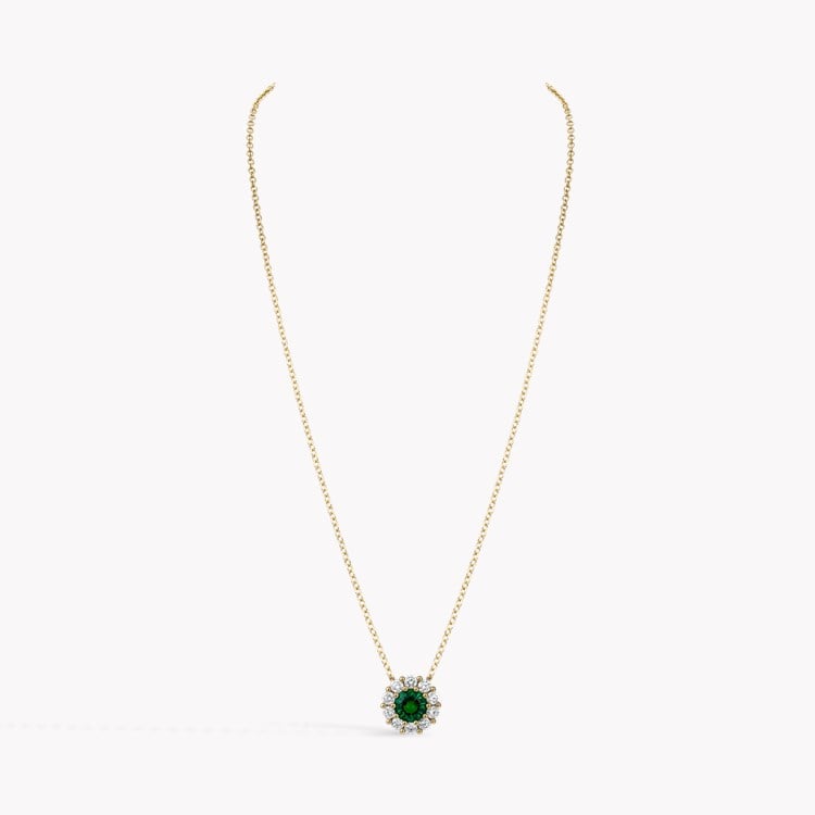 Brilliant Cut 0.52ct Emerald and Diamond Pendant Brilliant cut, Claw set_2
