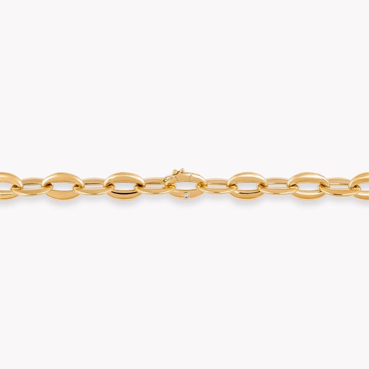 Valkyrie 0.066ct Diamond Oval Chain Link Small Necklace Brilliant Cut, Rubover Set_3