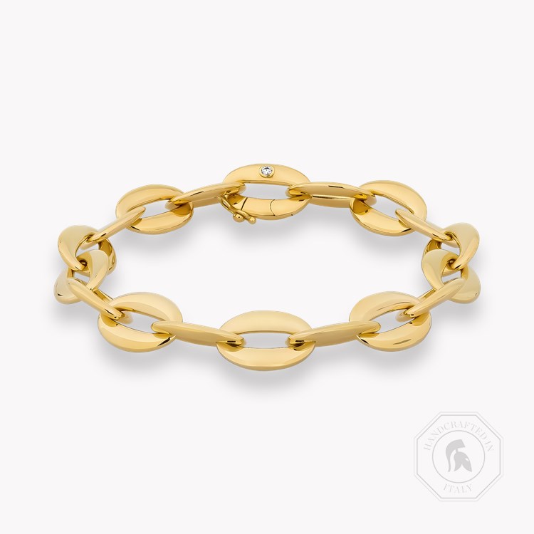 Valkyrie 0.066ct Diamond Oval Chain Link Small Bracelet Brilliant Cut, Rubover Set_1
