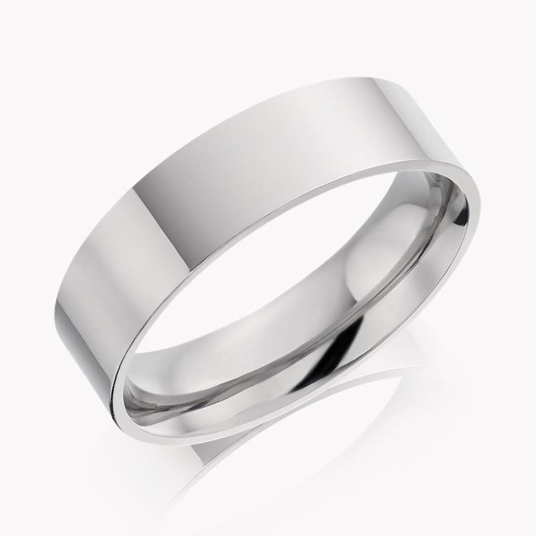 6mm Flat Court Wedding Ring in Platinum _1