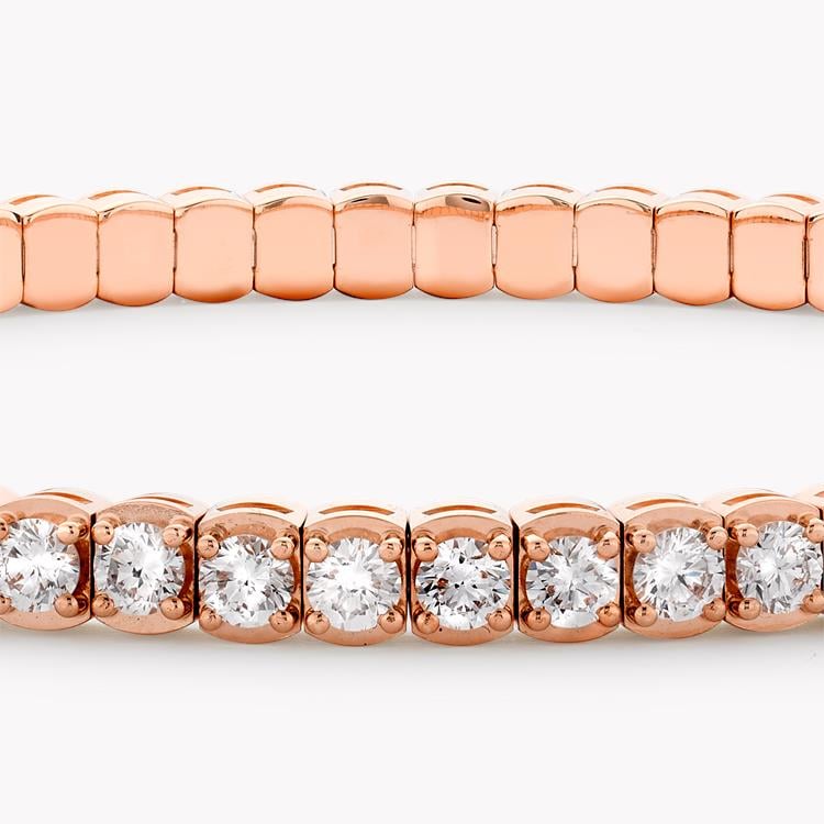 Expandable Diamond Bangle  4.21ct in Rose Gold Brilliant Cut, Four Claw Set_2