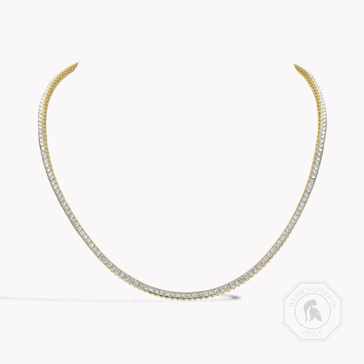 RockChic 9.02ct Inverted Princess Cut Diamond Necklace   in 18ct Yellow Gold