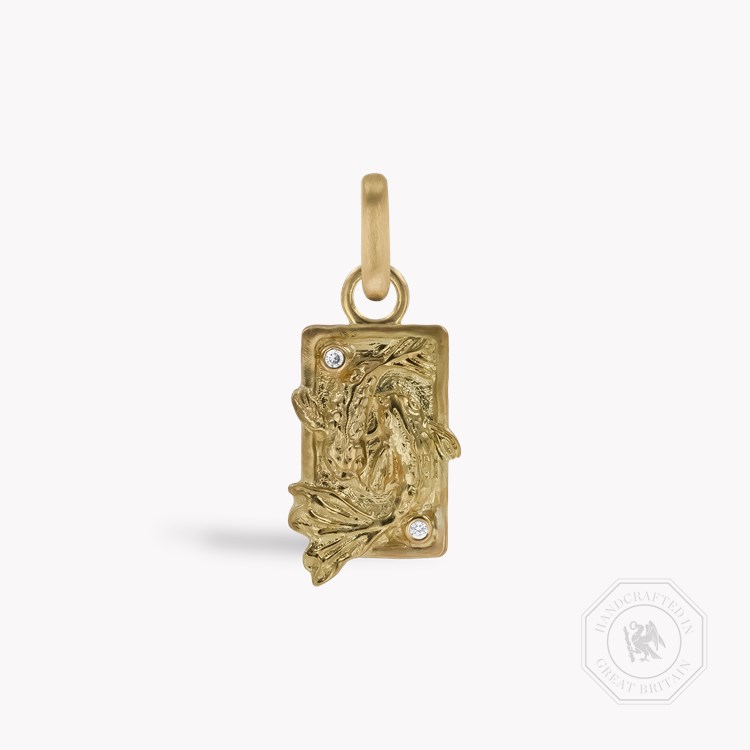 Zodiac Diamond Pisces Pendant Charm Brilliant Cut, Rubover Set_1