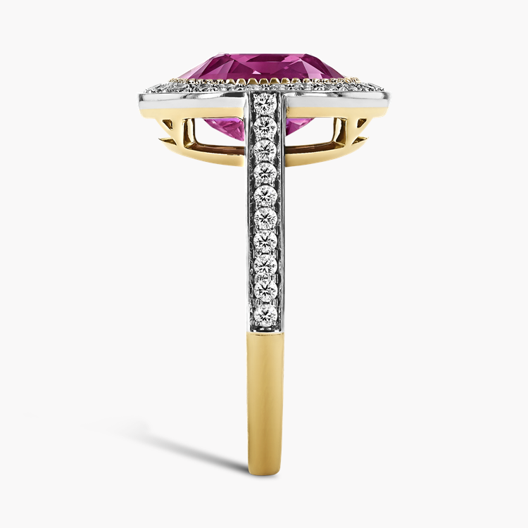 Masterpiece 3.72ct Burma Ruby and Diamond Cluster Ring Antique Cushion Cut, Parisienne Set_4