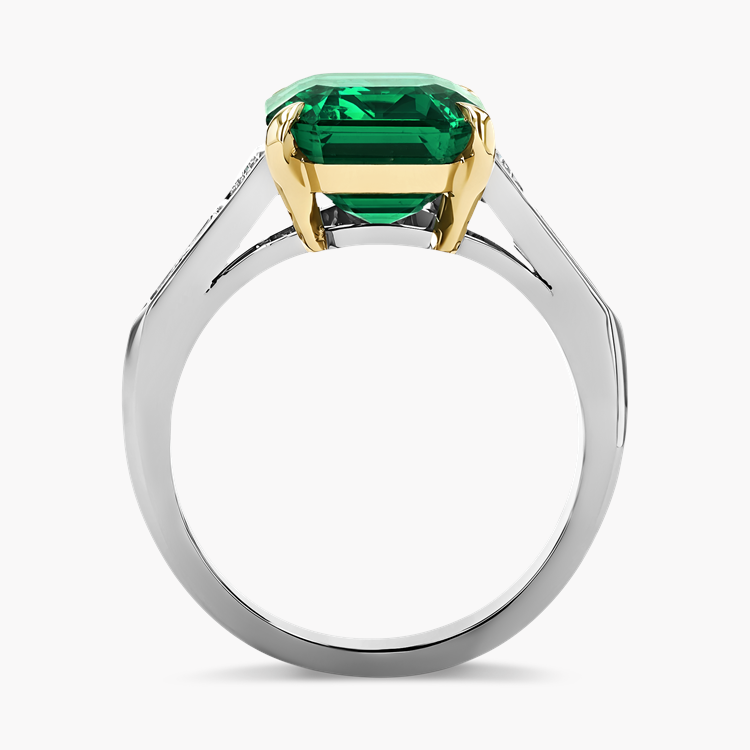 Masterpiece 5.55ct Muzo Emerald and Diamond Solitaire Ring Octagon Cut, Claw Set_3