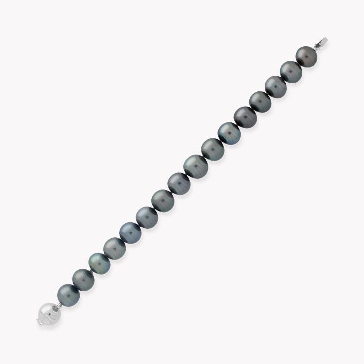 Tahitian Pearl Bracelet 10 - 11mm Silk Knotted Row with Gold Clasp_1
