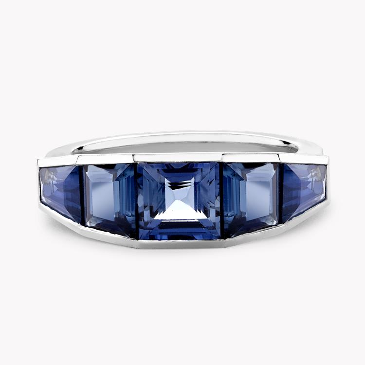 Kingdom Blue Sapphire Ring Carre Cut, Rubover Set_2
