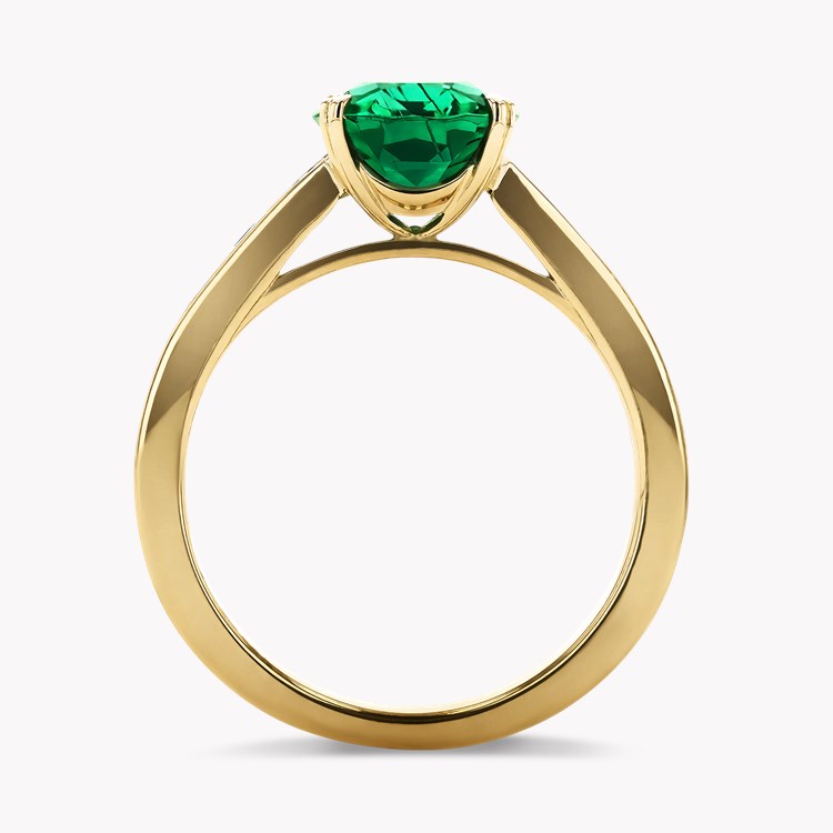 Gatsby 2.33ct Emerald and Diamond Solitaire Ring Oval Cut, Claw Set_3
