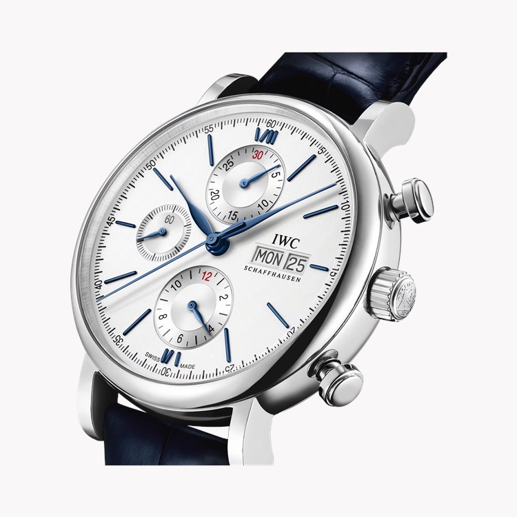 IWC Portofino Chonograph 42mm, Silver Dial, Baton Numerals_3