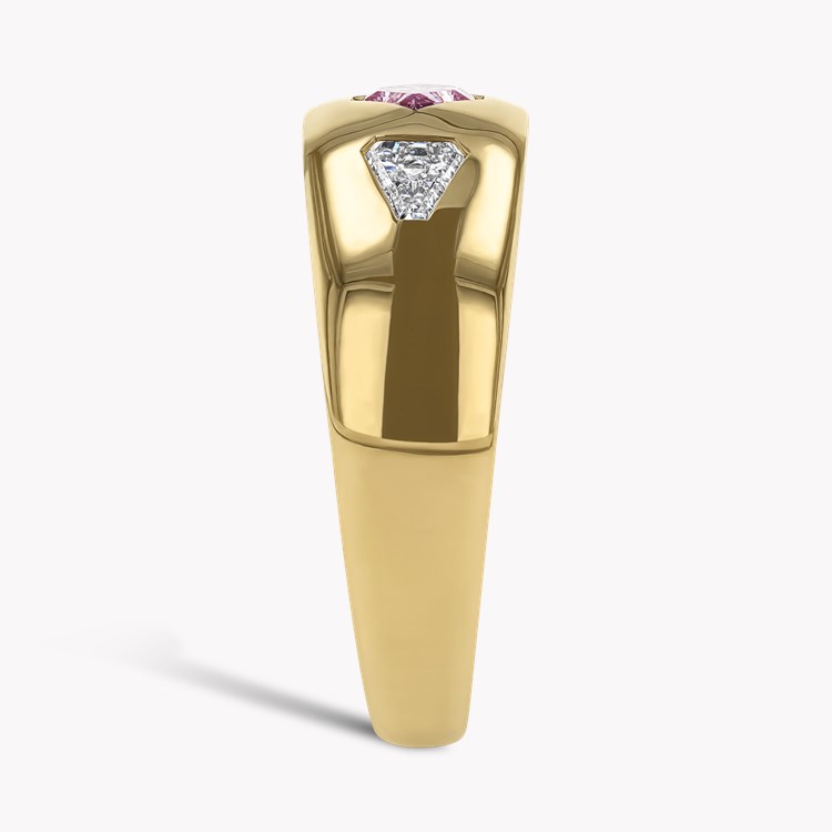Masterpiece Stellar 0.78ct Fancy Intense Purplish-Pink Diamond Ring Hexagonal Cut, Rubover Set_4