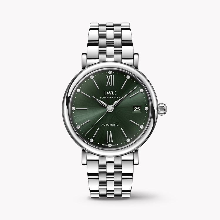 IWC Portofino 37mm, Green Dial, Baton/Roman Numerals_1