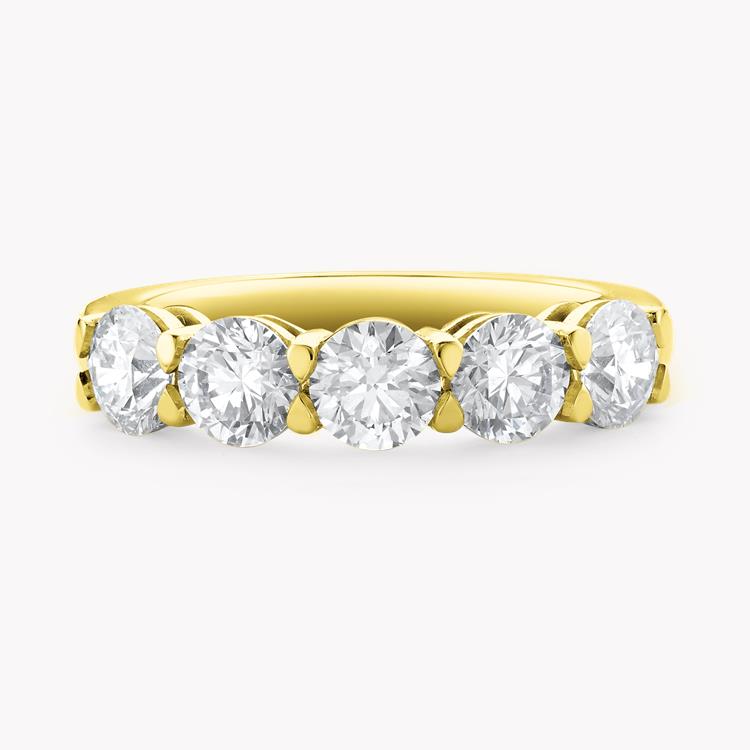 Five Stone Diamond Ring  2.00CT in Yellow Gold Round Brilliant, Claw Set_2