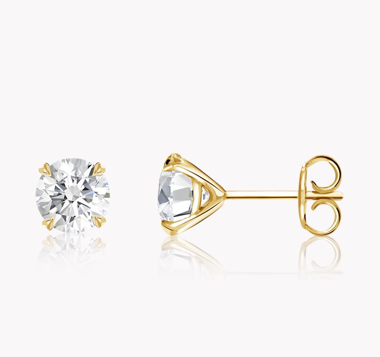 Windsor Diamond Stud Earrings 0.80CT in 18CT Yellow Gold Brilliant cut, Claw set_2