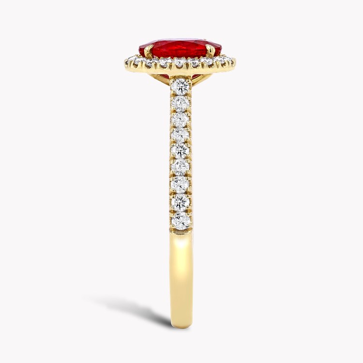 Oval 1.11ct Ruby and Diamond Cluster Ring Oval Cut, Claw & Micro Pave Set_3