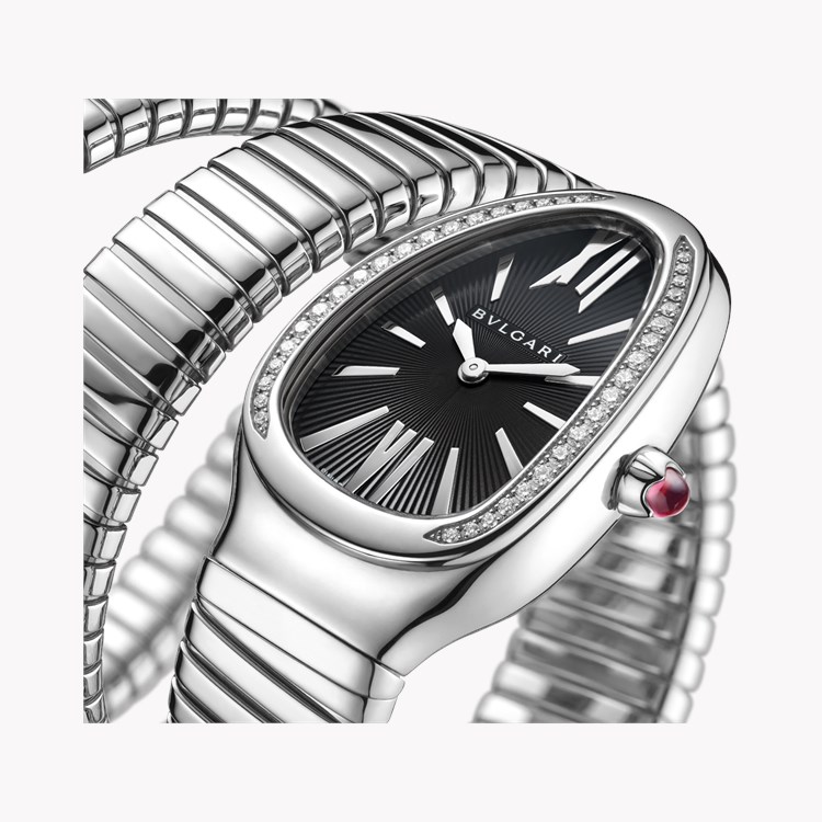 Bvlgari Serpenti Tubogas 35mm, Black Dial, Baton & Roman Numerals_2