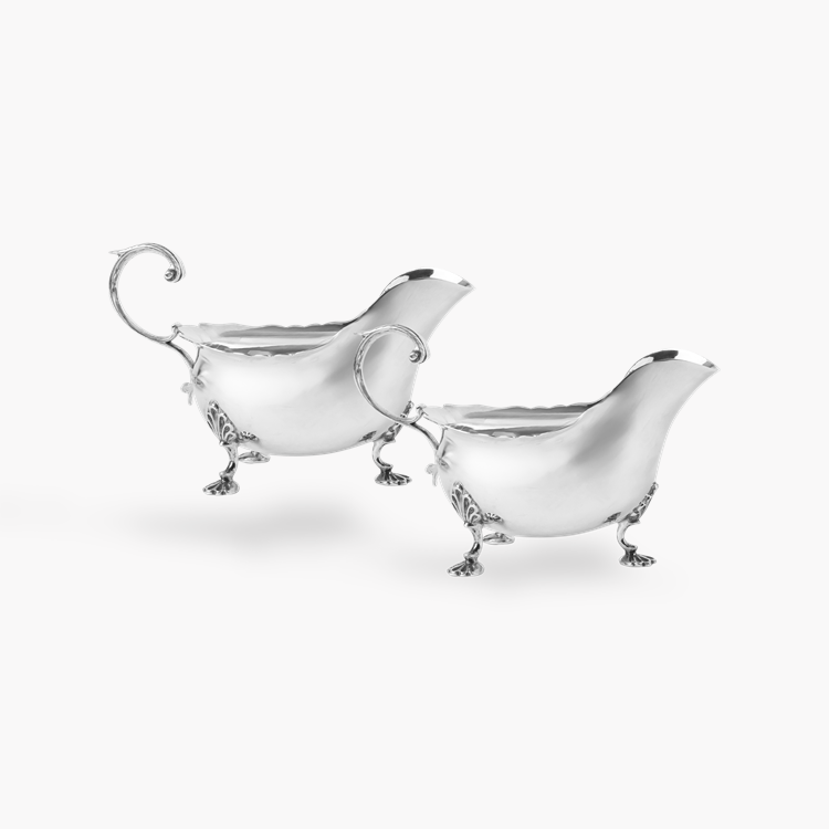 Victorian Silver Pair of Quarter-Pint Sauce Jugs Hallmarked Sheffield_1