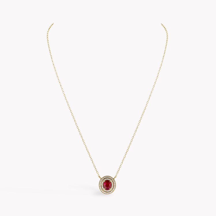 Oval Cut 1.10ct Ruby and Diamond Pendant Oval Cut, Claw Set_2