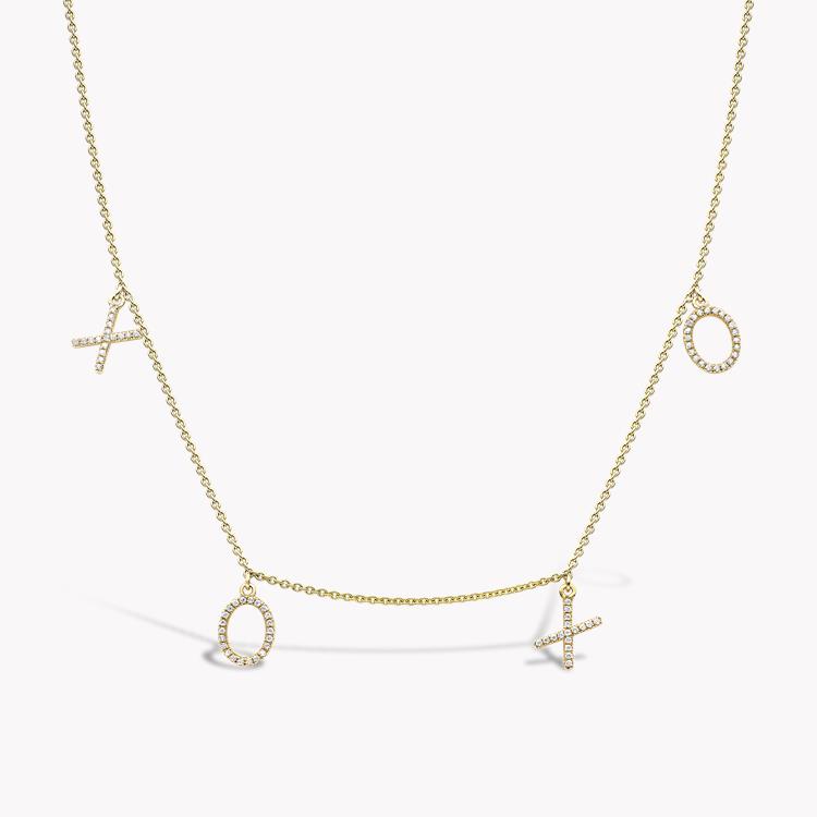 Rosa De La Cruz Noughts and Crosses Diamond Necklace 0.64CT in Yellow Gold Brilliant Cut, Pavé Set_2