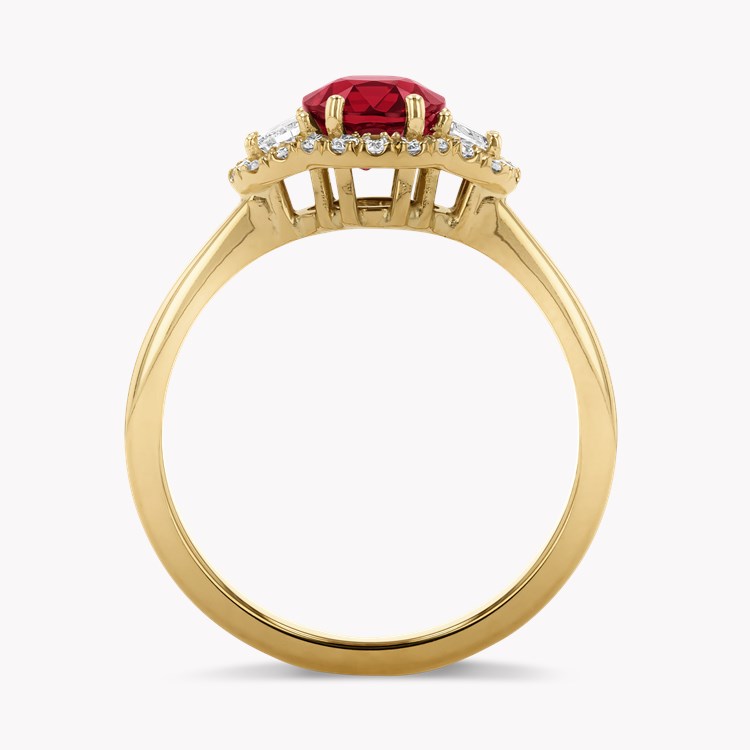Mozambique 1.41ct Vivid Red Ruby and Diamond Cluster Ring Oval Cut, Rubover Set_3