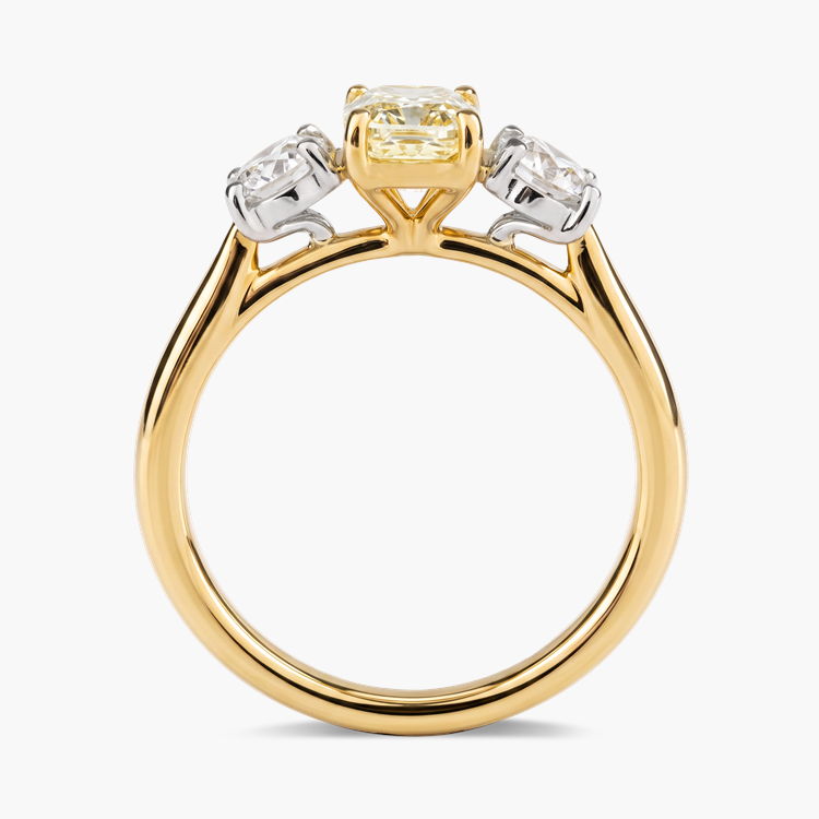 Cushion Cut 1.01ct Fancy Light Yellow Diamond Ring Modern Cushion & Brilliant Cut, Claw Set_3