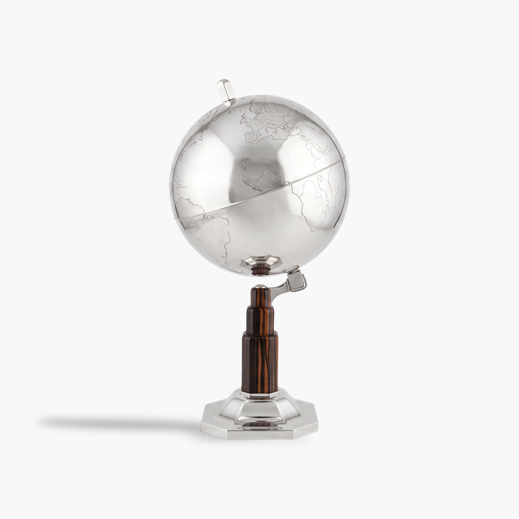 Art Deco Silver and Macassor Globe
