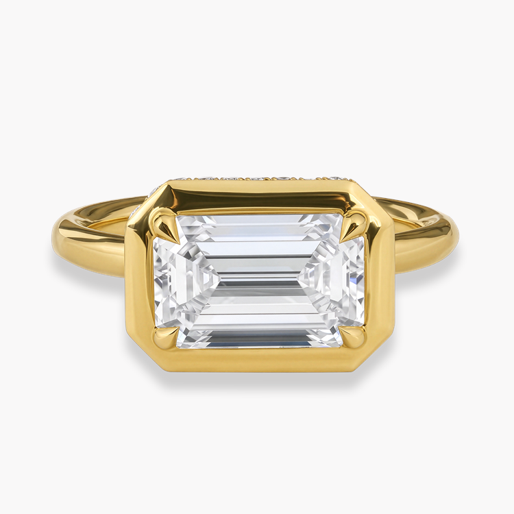 Skimming Stone Emerald Cut 2.75ct Diamond Ring Emerald Cut, Claw Set_2