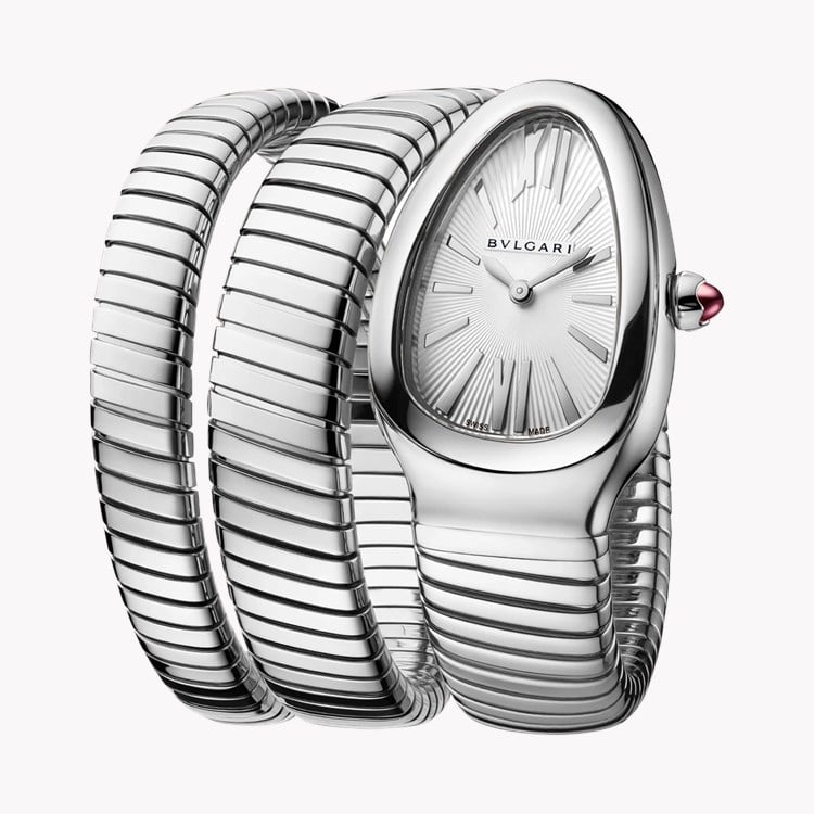 Bvlgari Serpenti Tubogas 35mm, Silver Dial, Baton & Roman Numerals_3