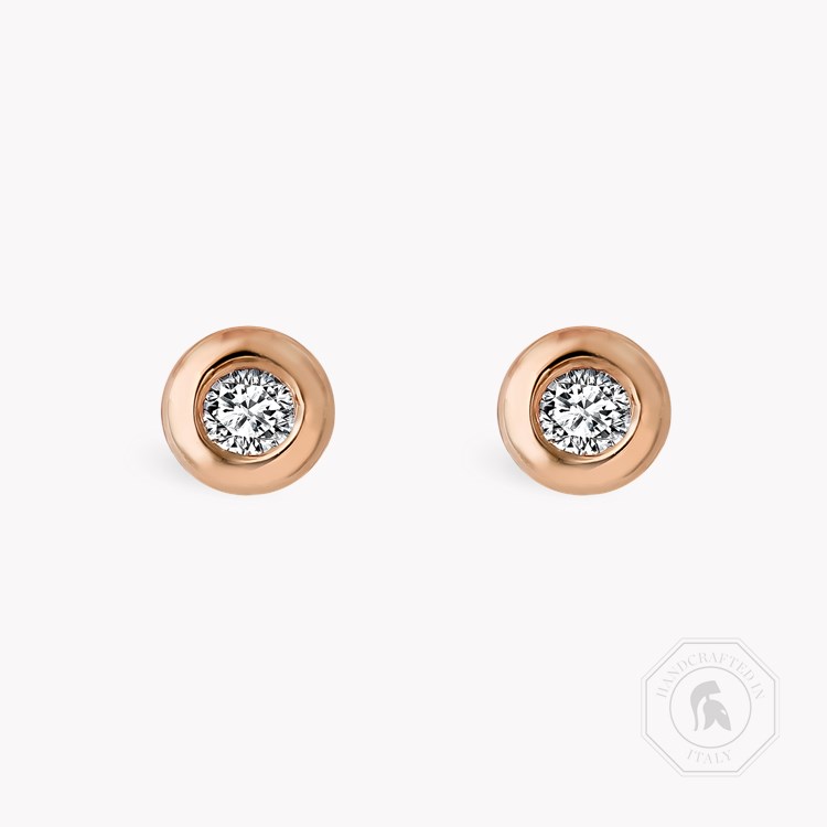 RockChain Two Stone Diamond Stud Earrings Brilliant Cut, Rubover Set_1