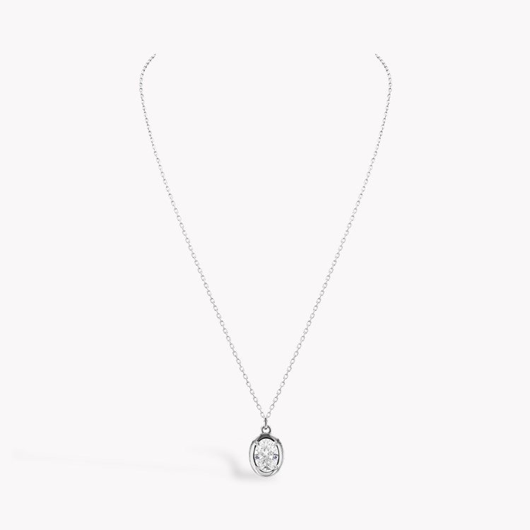 Skimming Stone 1.70ct Diamond Pendant Oval Cut, Claw Set_3