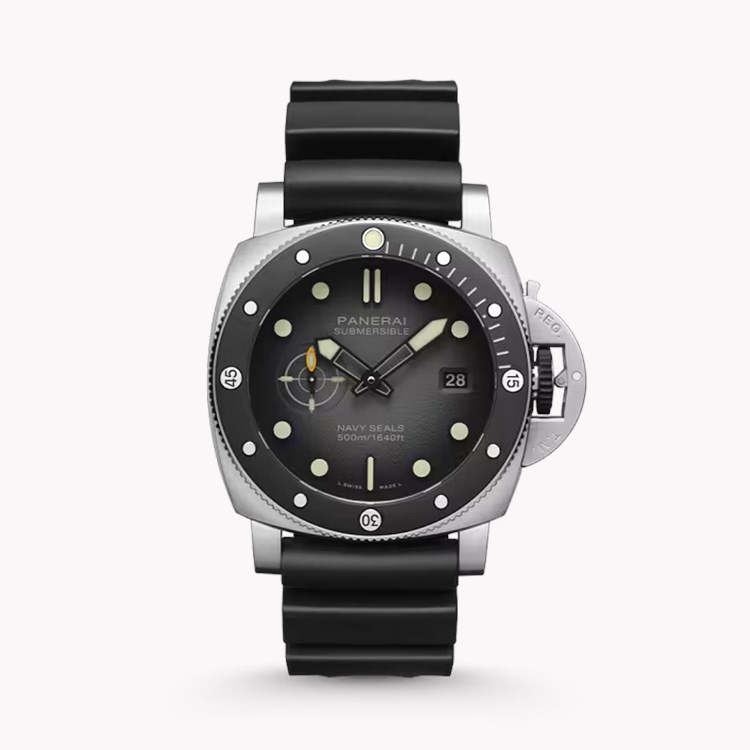Panerai Submersible Navy SEALs 44mm, Black Dial, Baton Numerals_1