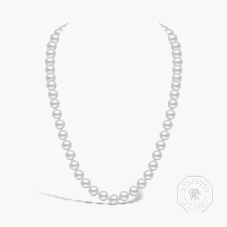 Akoya Pearl Necklace Silk Knotted Row with White Gold Clasp_1