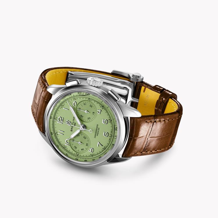 Breitling Premier B09 Chronograph 40 40mm, Mint Green Dial, Arabic Numerals_3