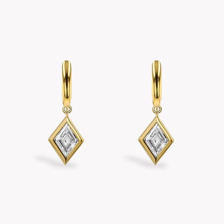 Lozenge Cut 1.27ct Diamond Drop Earrings Lozenge Cut, Rubover Set_2