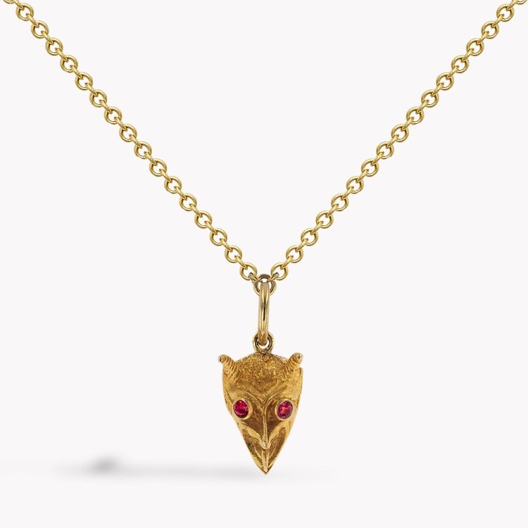 1970s Gold Devil Head Pendant _1