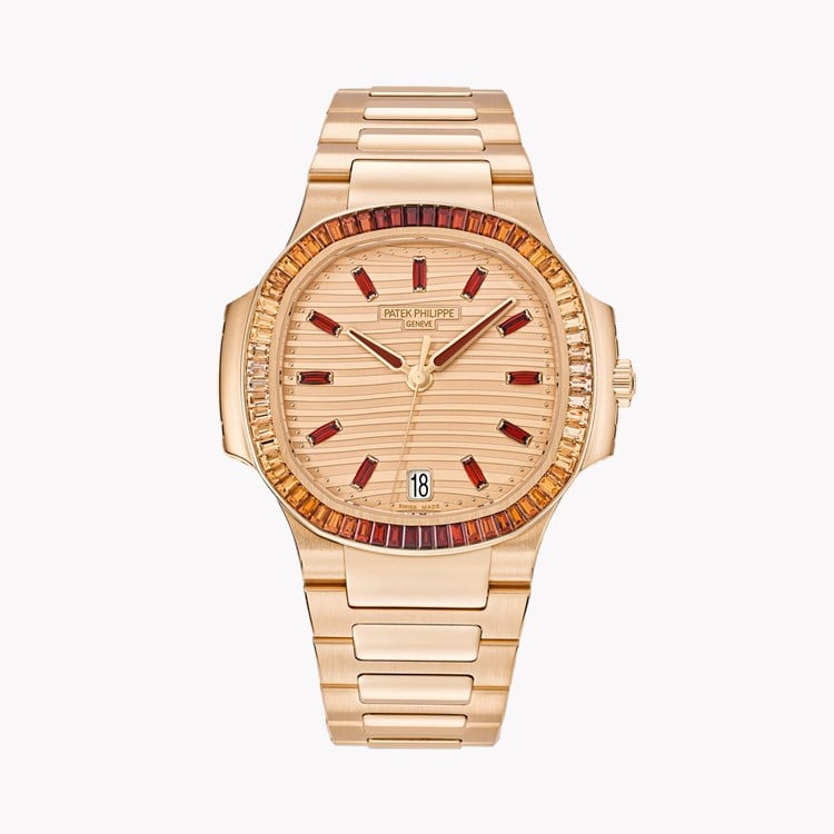 Patek Philippe Nautilus 35.2mm, Rose Dial, Baton Numerals_1