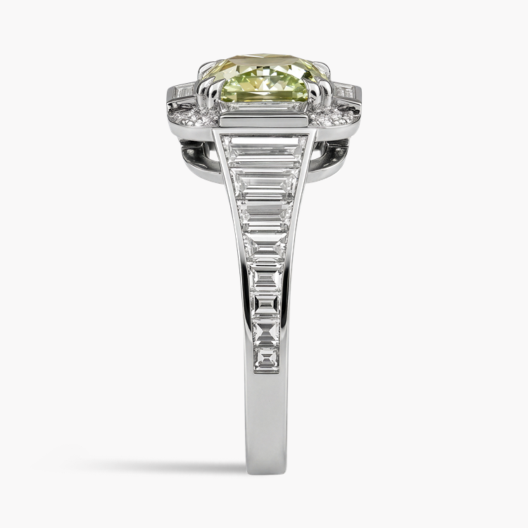 Masterpiece Astoria 2.07ct Natural Fancy Intense Yellow Green Diamond Ring Cushion Cut, Claw Set_4