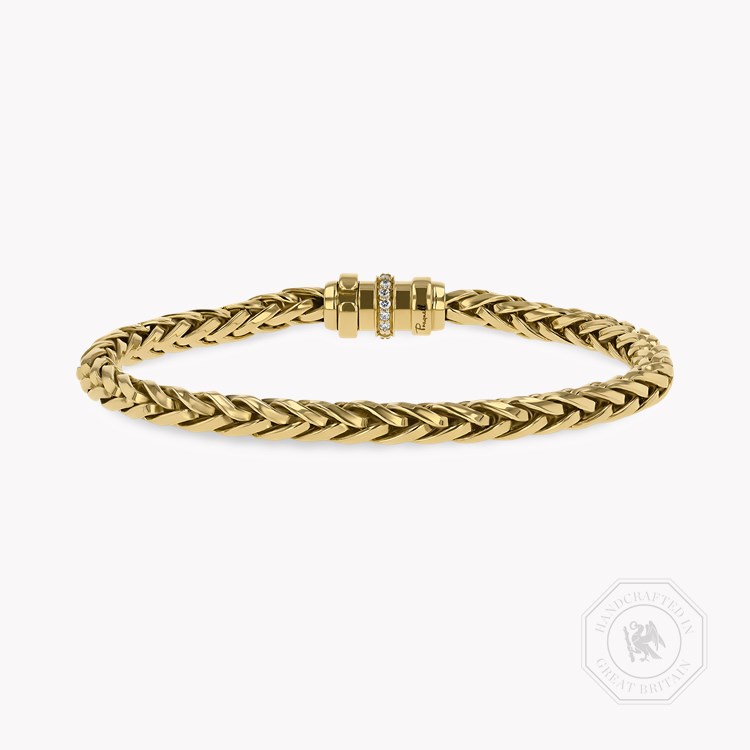 Handmade English Chain 0.20ct Diamond Bracelet   in 18ct Yellow Gold