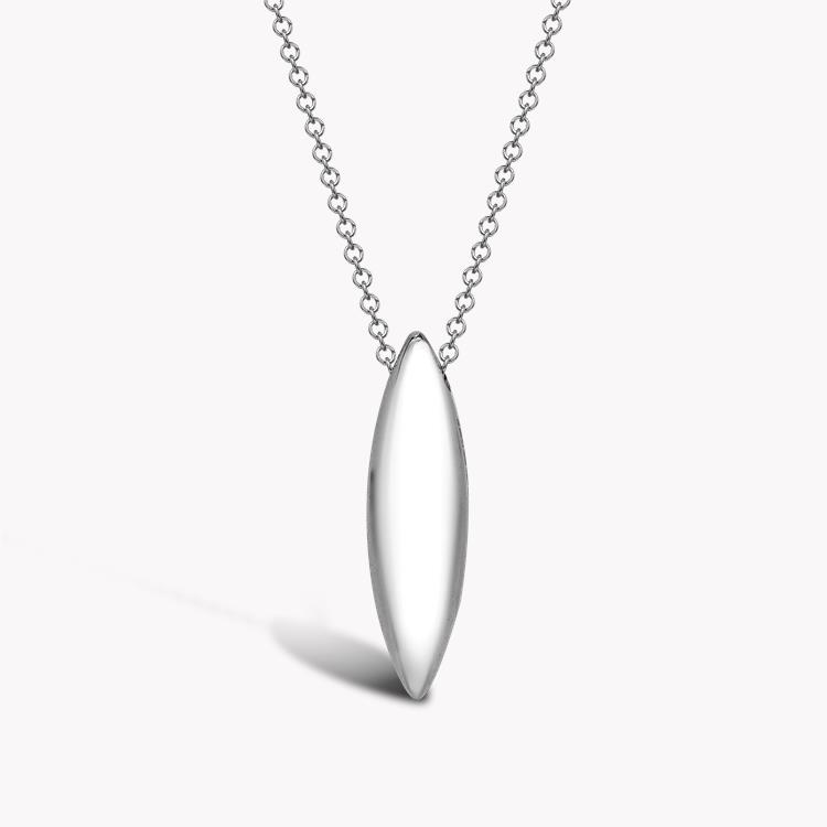 Elongated Ovoid Pendant in 18CT White Gold _1