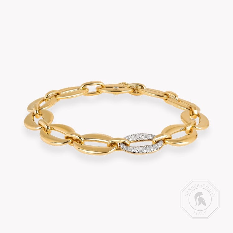 Freya Valkyrie 1.192ct Diamond Oval Link Bracelet Brilliant Cut, Pavé & Rubover Set_1