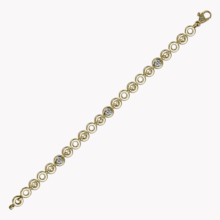 RockChain Three Stone Diamond Bracelet Brilliant Cut, Rubover Set_2