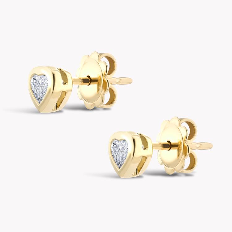 Sundance Diamond Earrings  0.40CT in 18CT Yellow Gold Heartshaped, Rubover Set_2