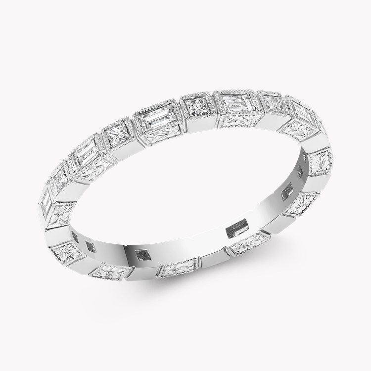 Baguette and Square Cut 0.60ct Diamond Full Eternity Ring Baguette & Square Cut, Rubover Set_1
