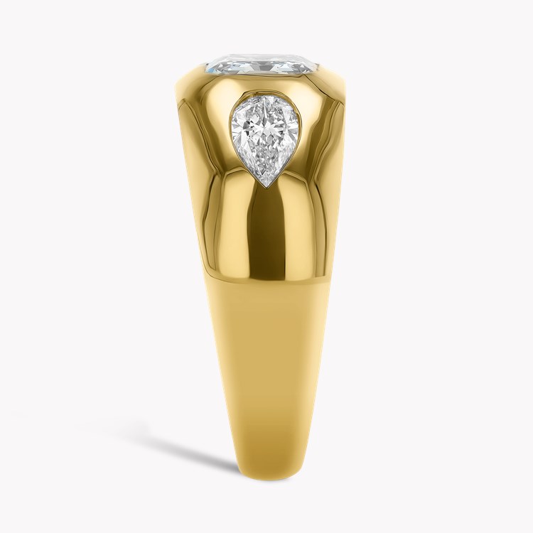 Stellar 2.02ct Emerald Cut Diamond Bombé Ring Emerald Cut & Pear Shaped, Rubover Set_4