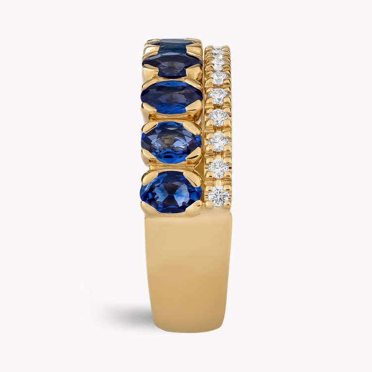 Oval Cut 1.86ct Sapphire and Diamond Half Eternity Ring Oval Cut, Claw Set_4