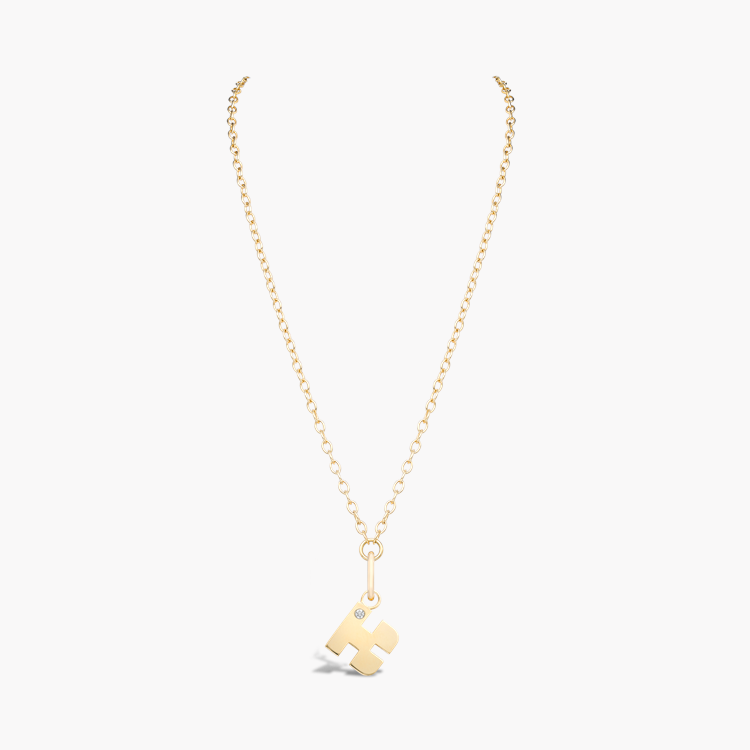 Letter K Diamond Pendant Charm Brilliant Cut, Rubover Set_2