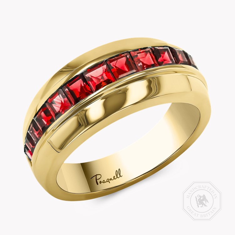 Manhattan 1.20ct Single Row Ruby Ring Carre Cut, Channel Set_1