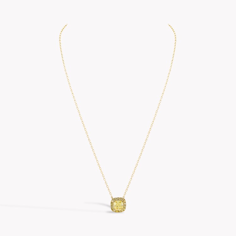 Celestial 1.51ct Kimberley Fancy Yellow Diamond Pendant Cushion modern cut, Claw set_2
