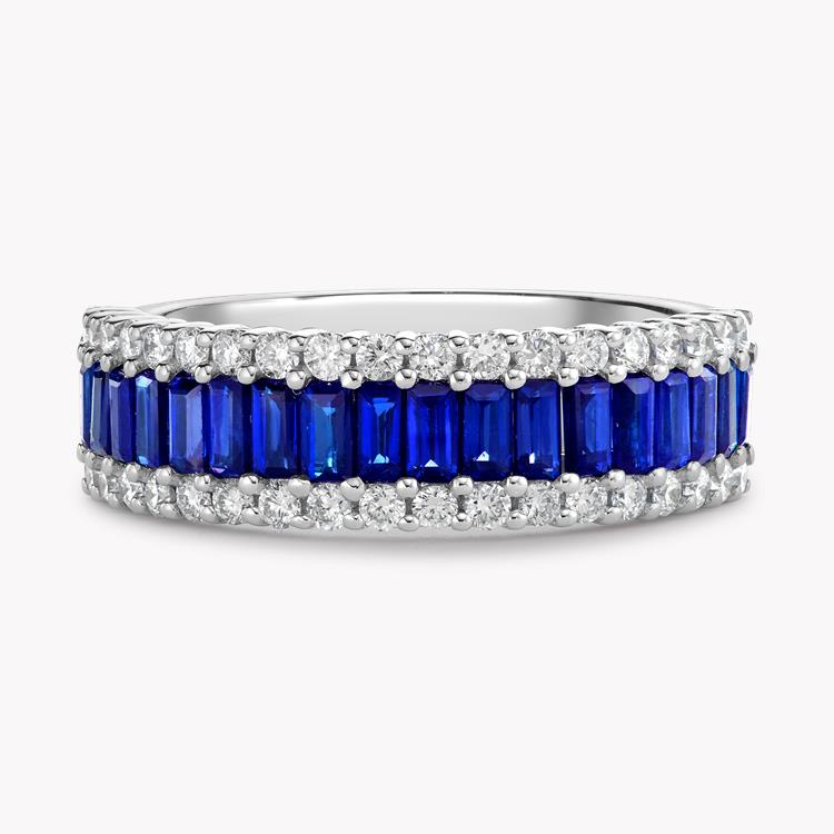 Sapphire and Diamond Eternity Ring Baguette Cut, Brilliant Cut, Claw Set_2