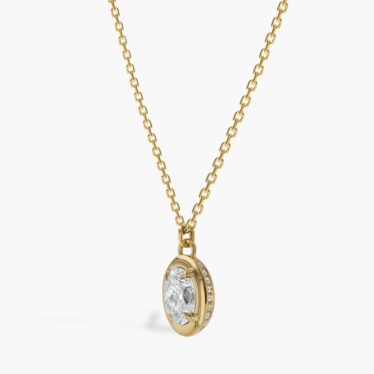 Skimming Stone 1.02ct Diamond Pendant Oval Cut, Claw Set_2