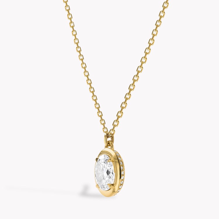 Skimming Stone 1.70ct Diamond Pendant Oval Cut, Claw Set_2